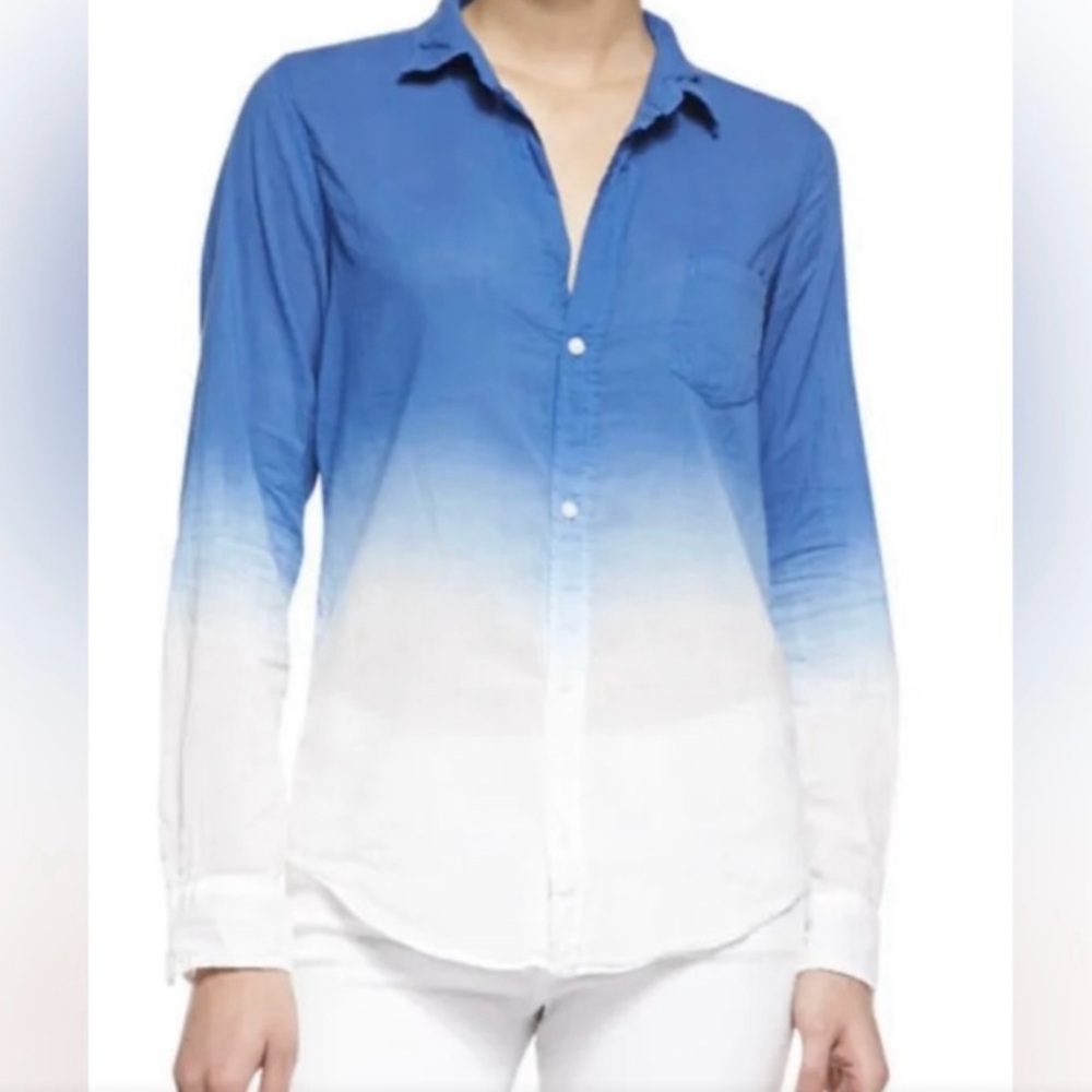 Frank & Eileen Barry Blue and White Ombre Button-Up Shirt - Picture 5 of 6